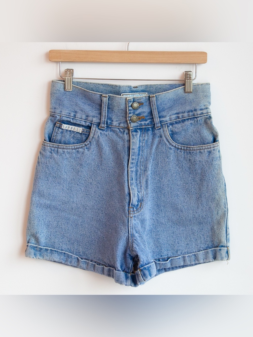 Vintage 90s Express French Country High Rise Denim Shorts 10